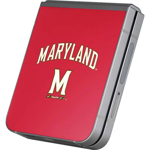 University of Maryland Collegiate Text Red Galaxy Z Flip6 Skin